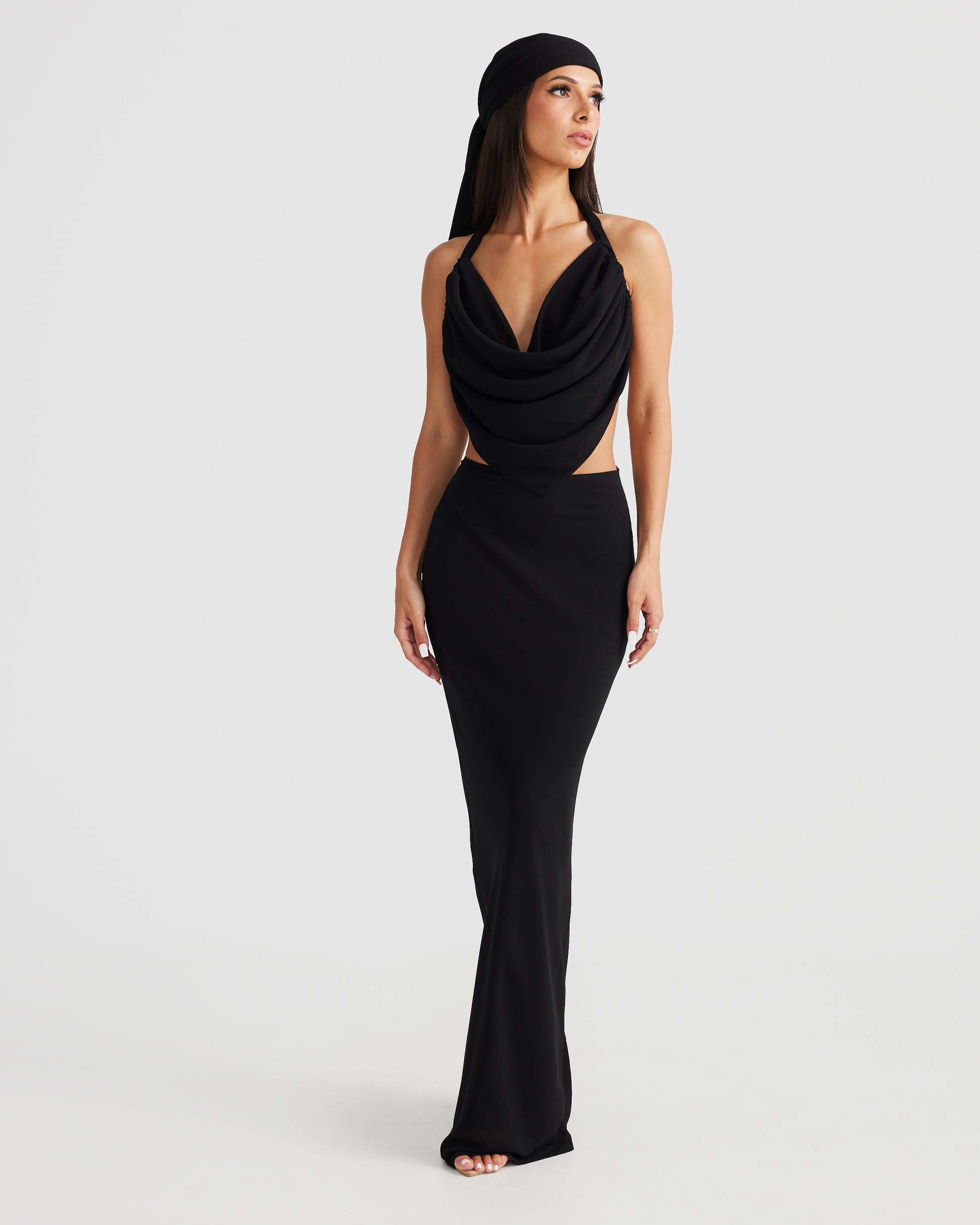 MÉLANI The Label BLAIR SET Black Chiffon Two-Piece Set