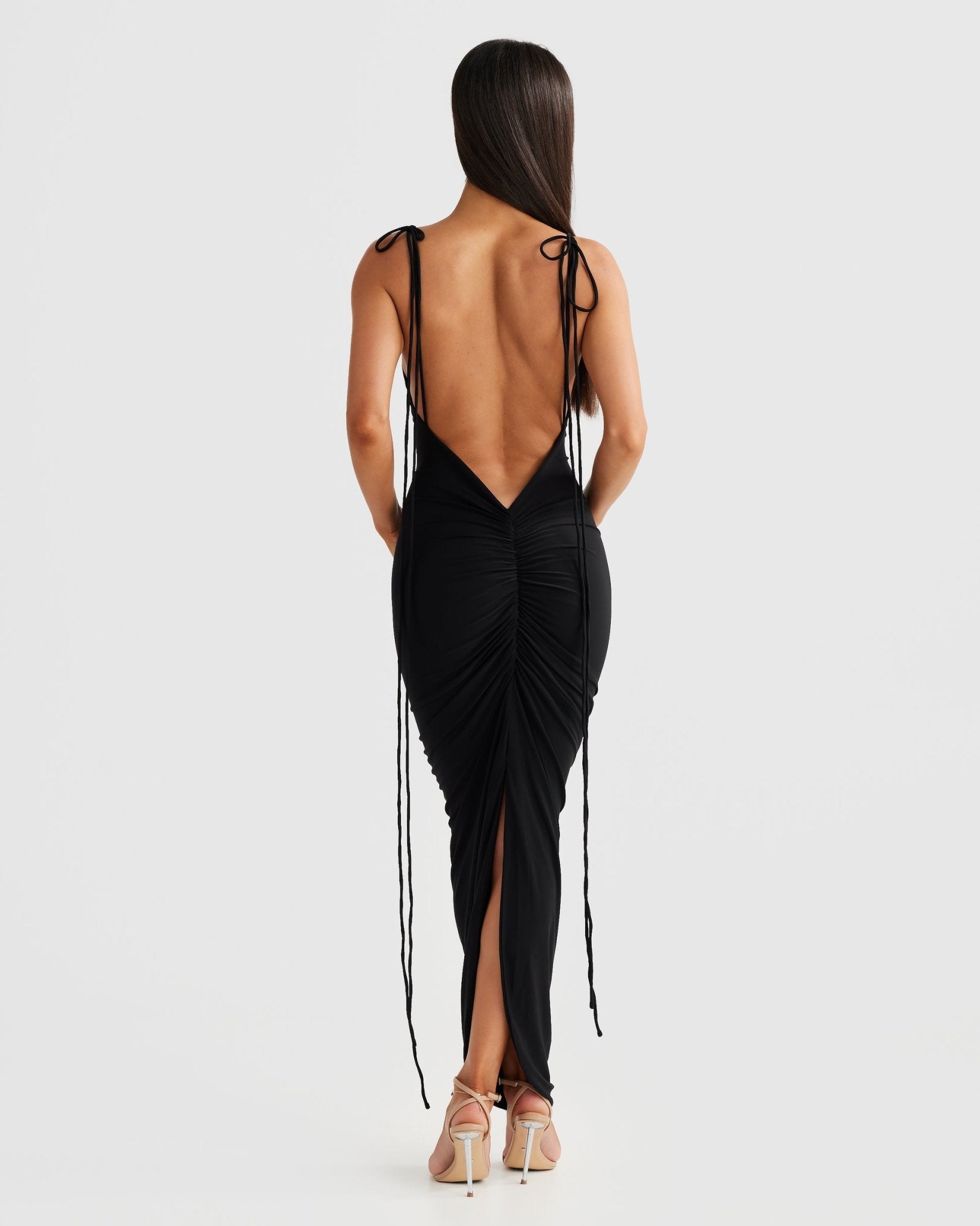 MÉLANI The Label CLEO Bum Ruched Backless Dress in Australia | One Honey Boutique