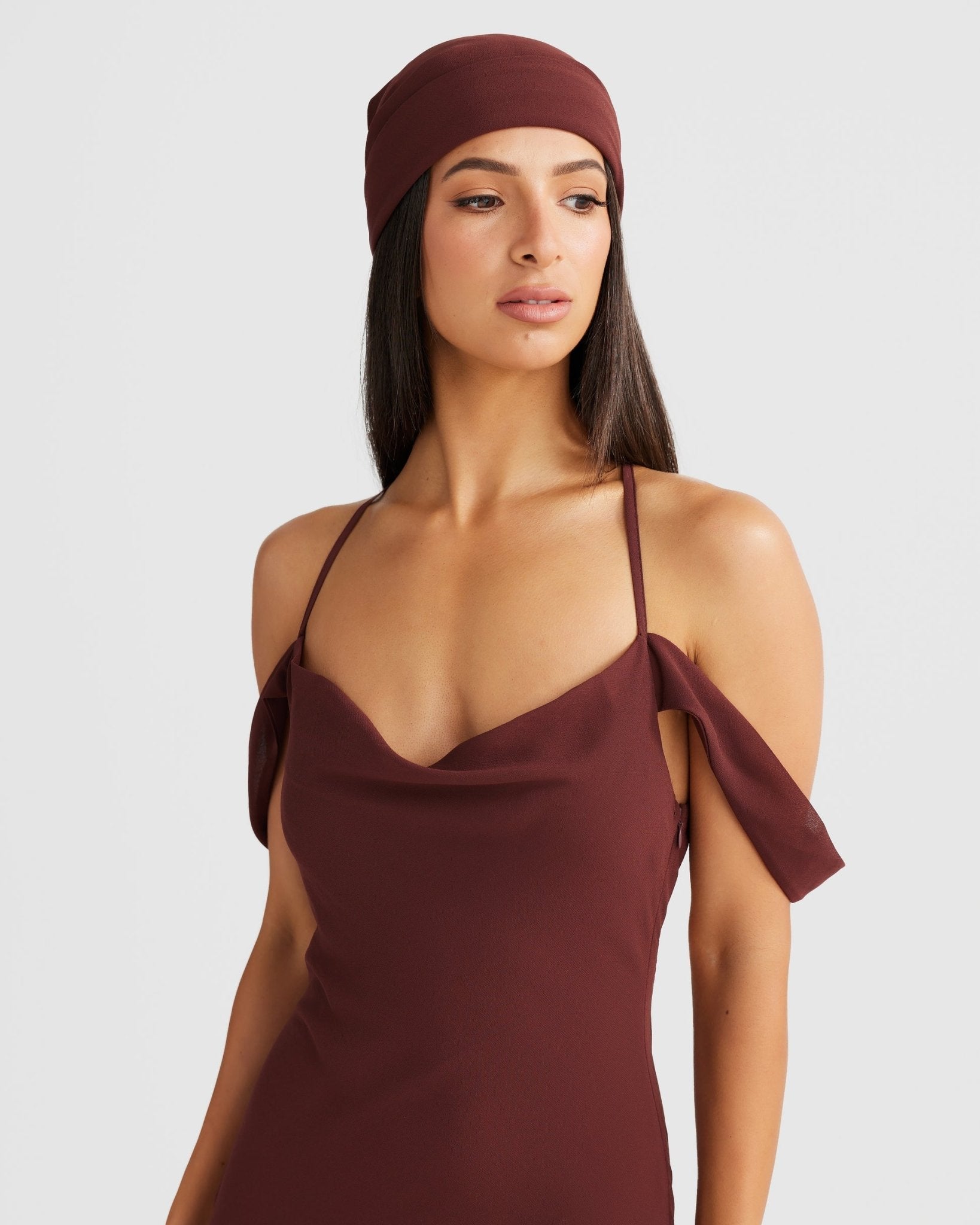 MÉLANI The Label VIENNA Low Back Chiffon Maxi Dress in Australia | One Honey Boutique