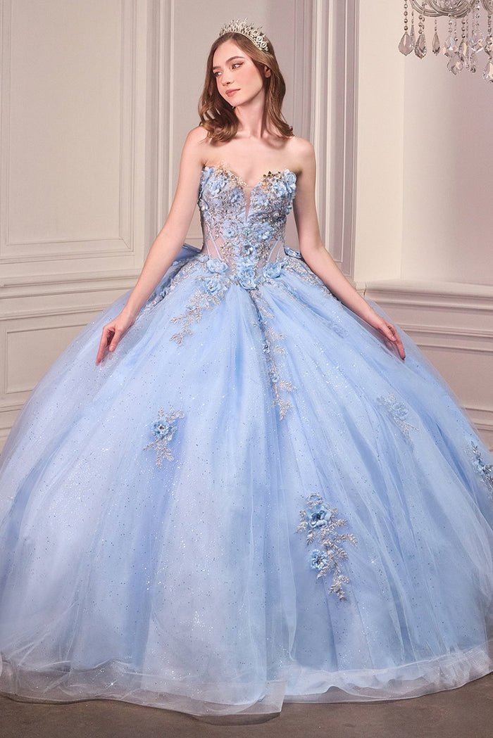 MELBA Strapless Sweetheart Floral Quinceañera Ball Gown in Australia | One Honey Boutique