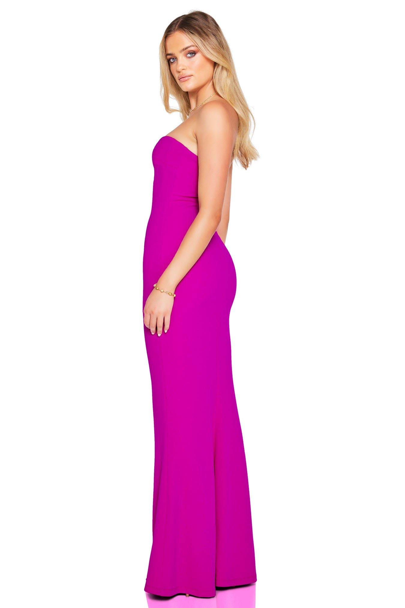 NOOKIE MINX Strapless Scuba Bodycon Semi Formal Gown