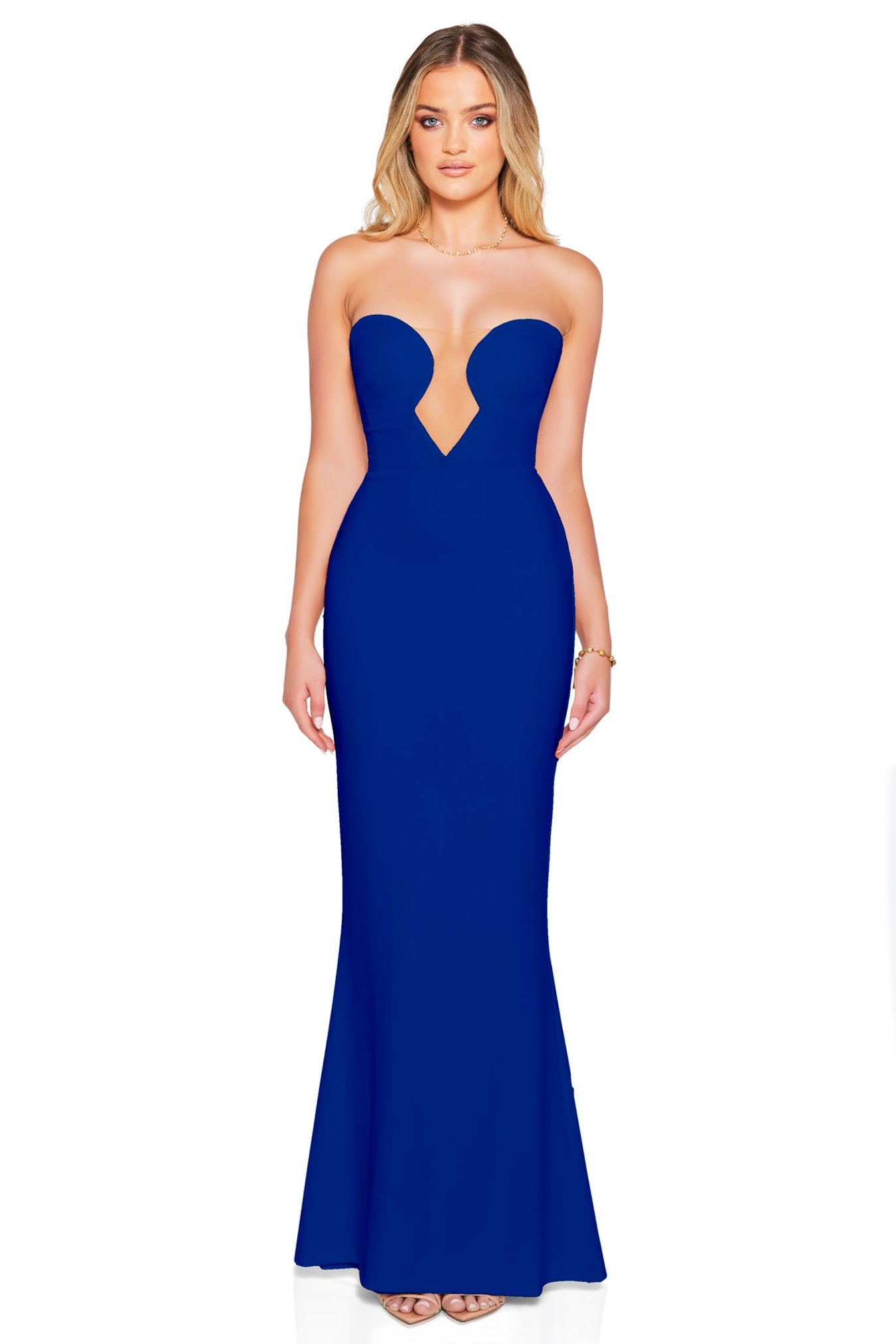 NOOKIE MINX Strapless Scuba Bodycon Semi Formal Gown