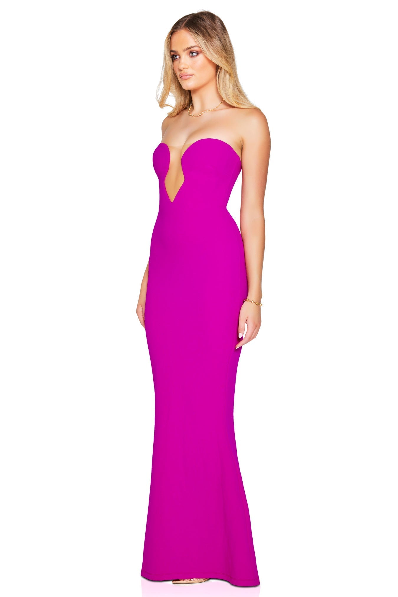NOOKIE MINX Strapless Scuba Bodycon Semi Formal Gown