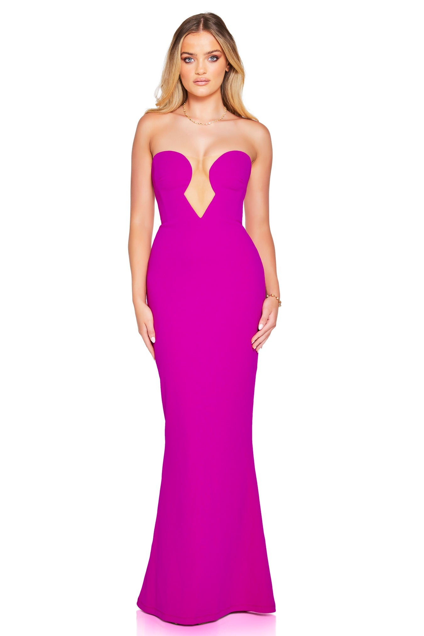 NOOKIE MINX Strapless Scuba Bodycon Semi Formal Gown