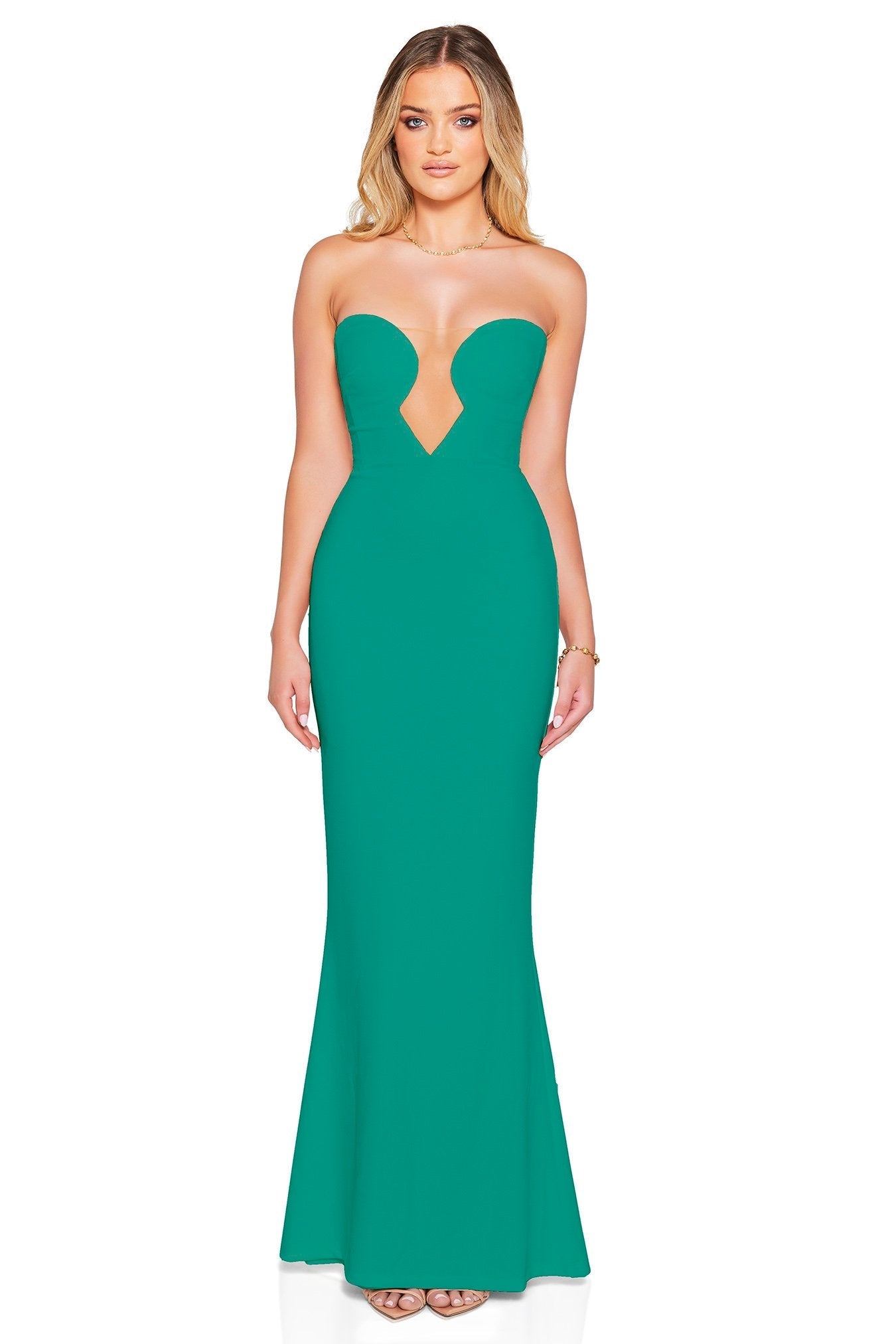 NOOKIE MINX Strapless Scuba Bodycon Semi Formal Gown