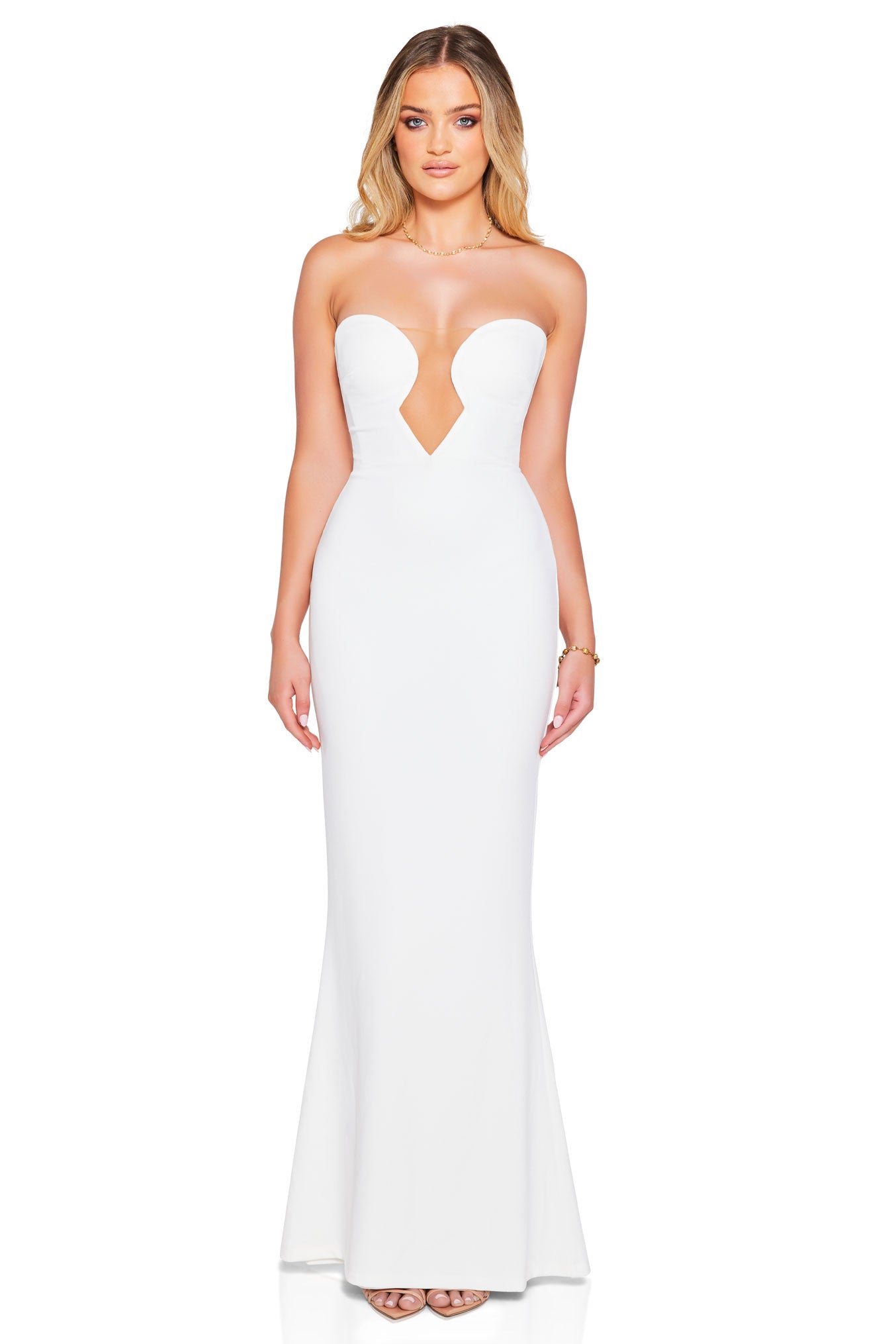 NOOKIE MINX Strapless Scuba Bodycon Semi Formal Gown