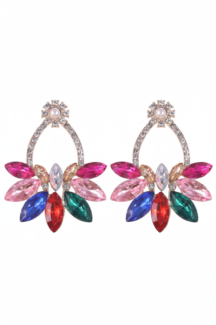 Multi Colour Crystal Statement Earrings in Australia | One Honey Boutique