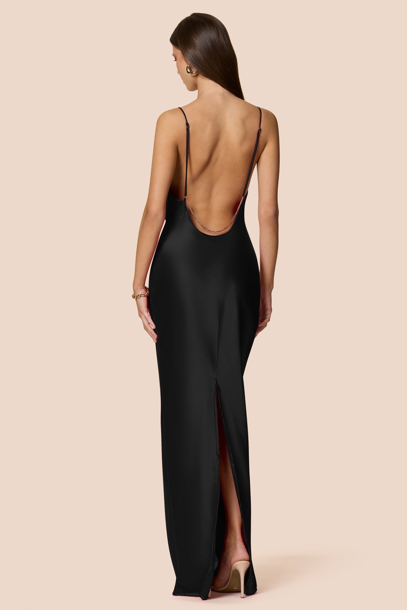 NOOKIE VALERIE Cowl Satin Low Back Prom & Formal Dress in Australia | One Honey Boutique