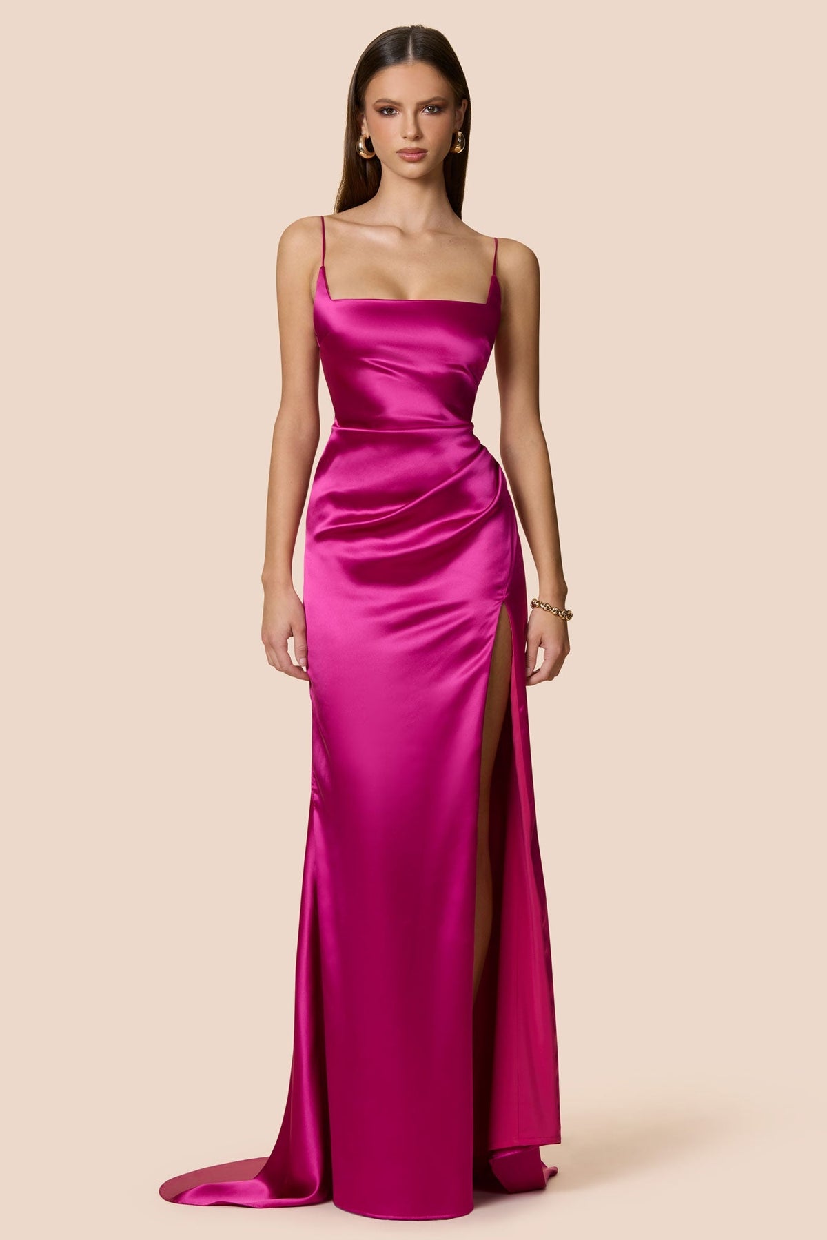 NOOKIE Valerie Stretch Satin Semi Formal Dress