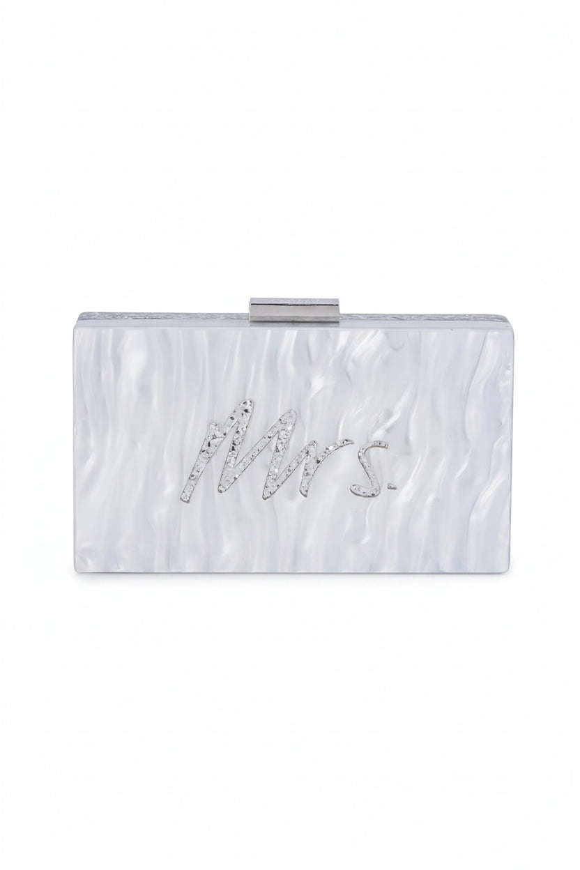 Olga Berg MRS Glitter Acrylic Box Clutch in Australia | One Honey Boutique