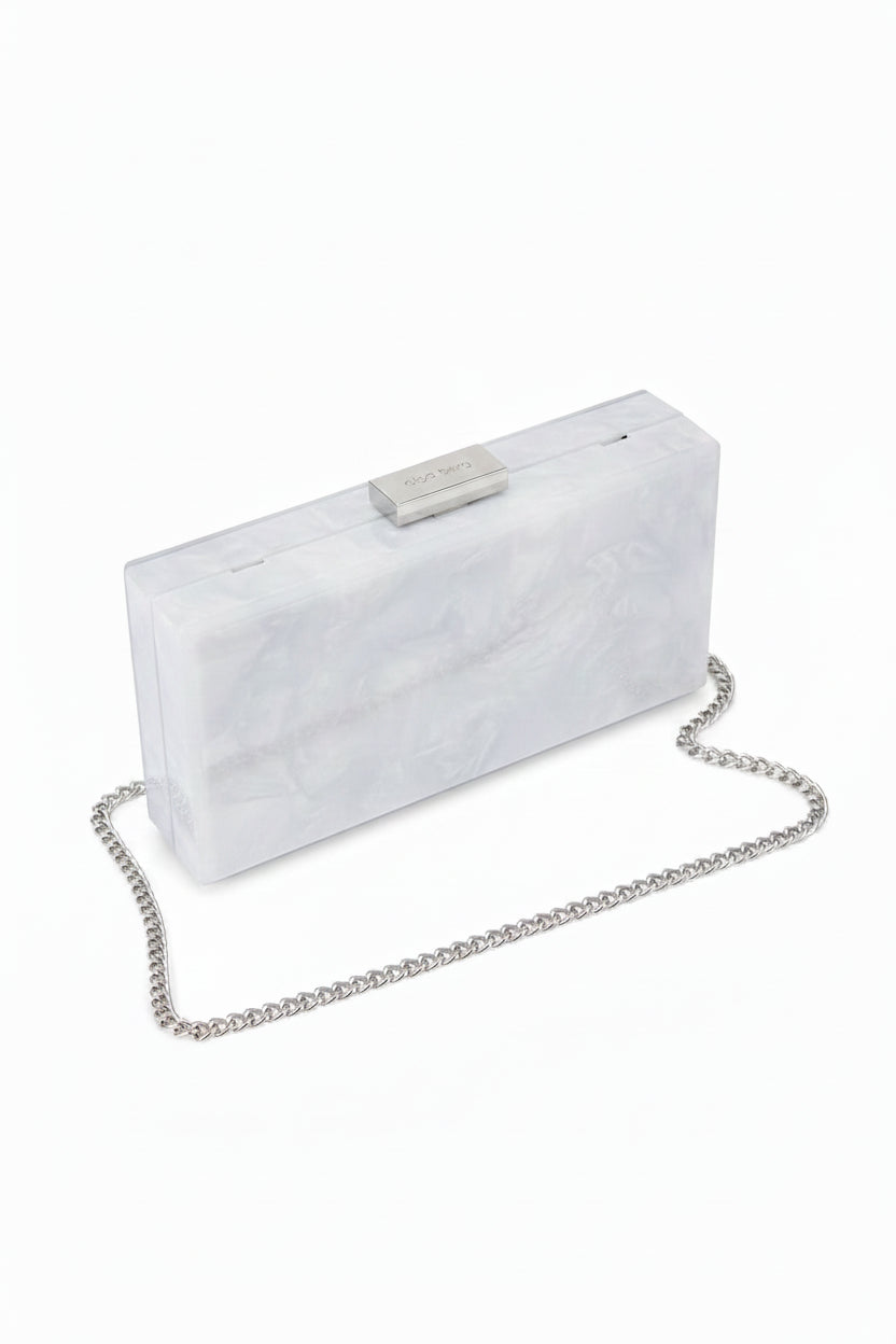 Olga Berg MRS Glitter Acrylic Box Clutch in Australia | One Honey Boutique