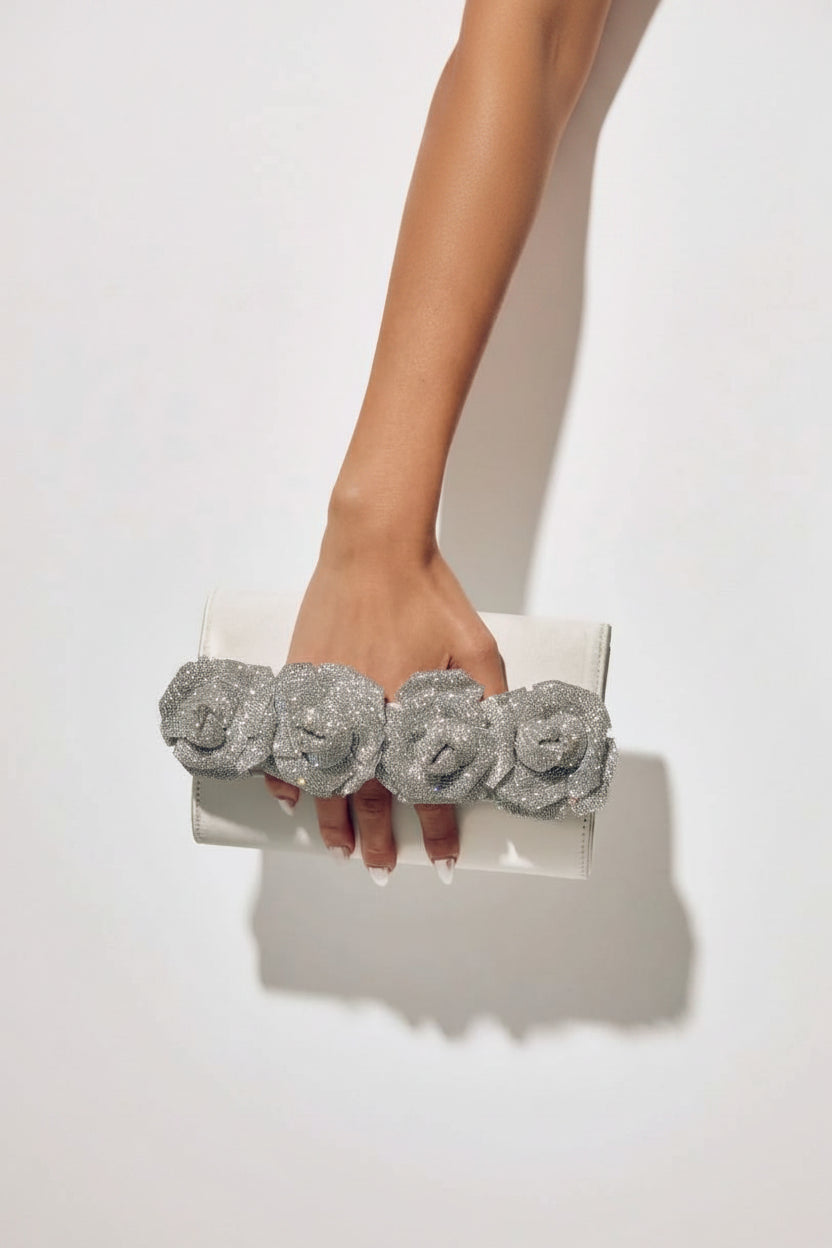 Olga Berg STELLA Rosette Clutch Bag in Australia | One Honey Boutique