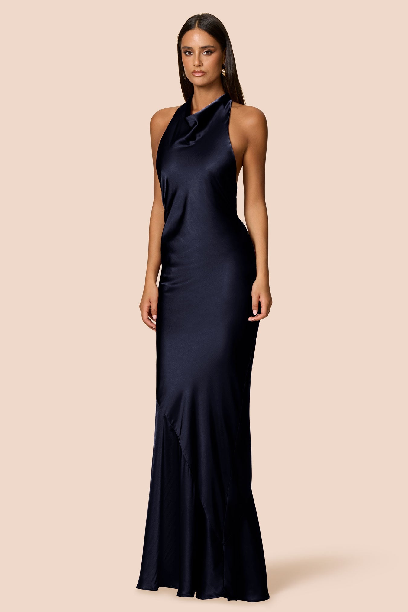 NOOKIE PENELOPE Satin Halterneck Semi Formal Gown