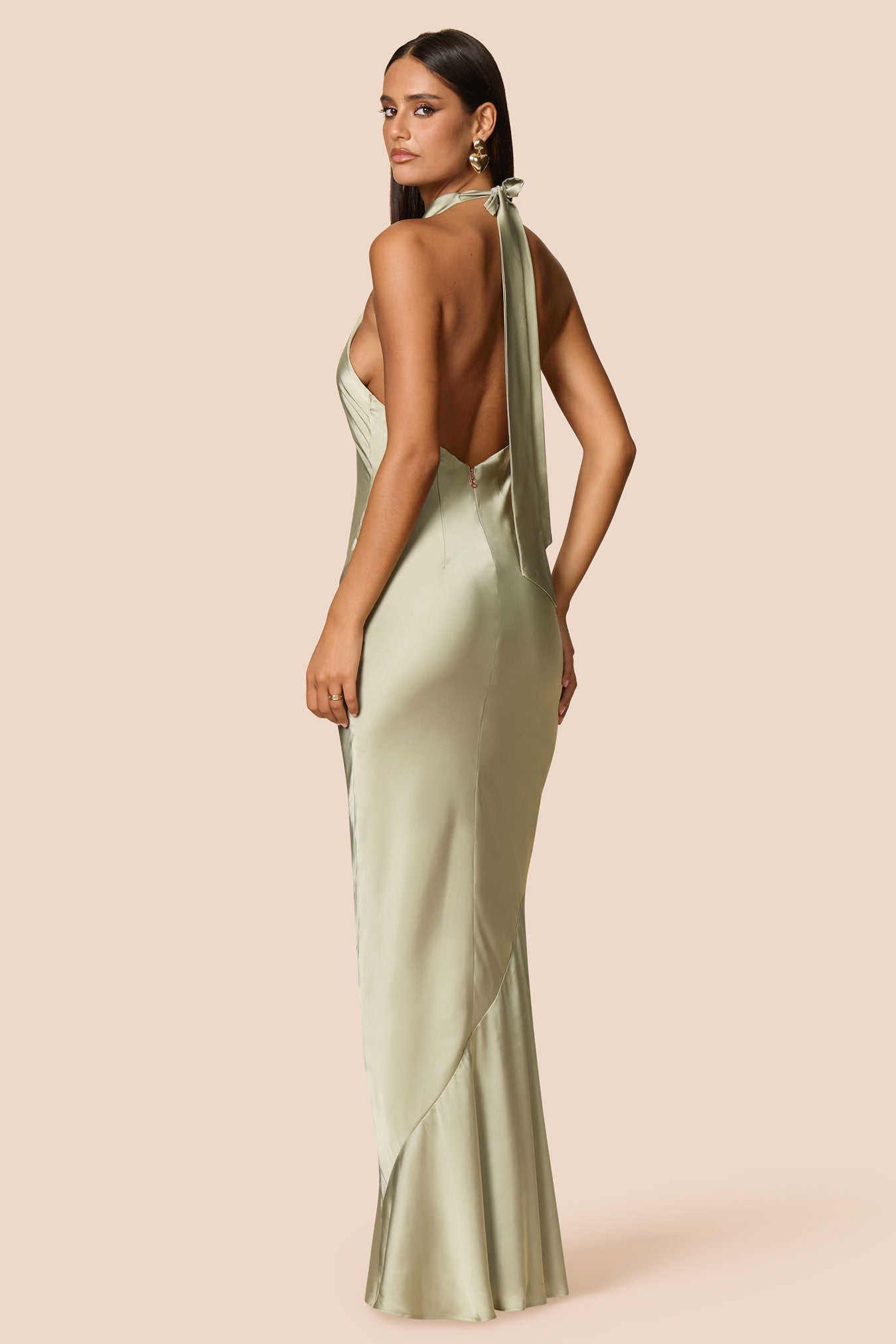 NOOKIE PENELOPE Satin Halterneck Semi Formal Gown