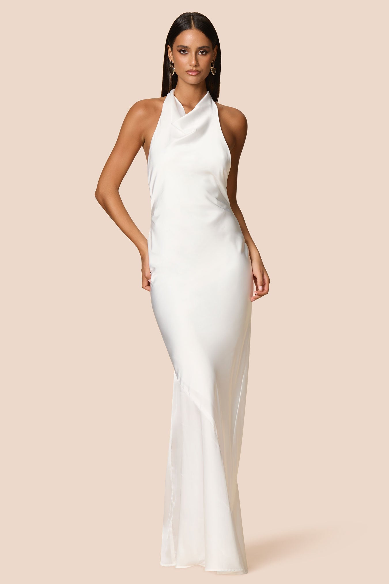 NOOKIE PENELOPE Satin Halterneck Semi Formal Gown