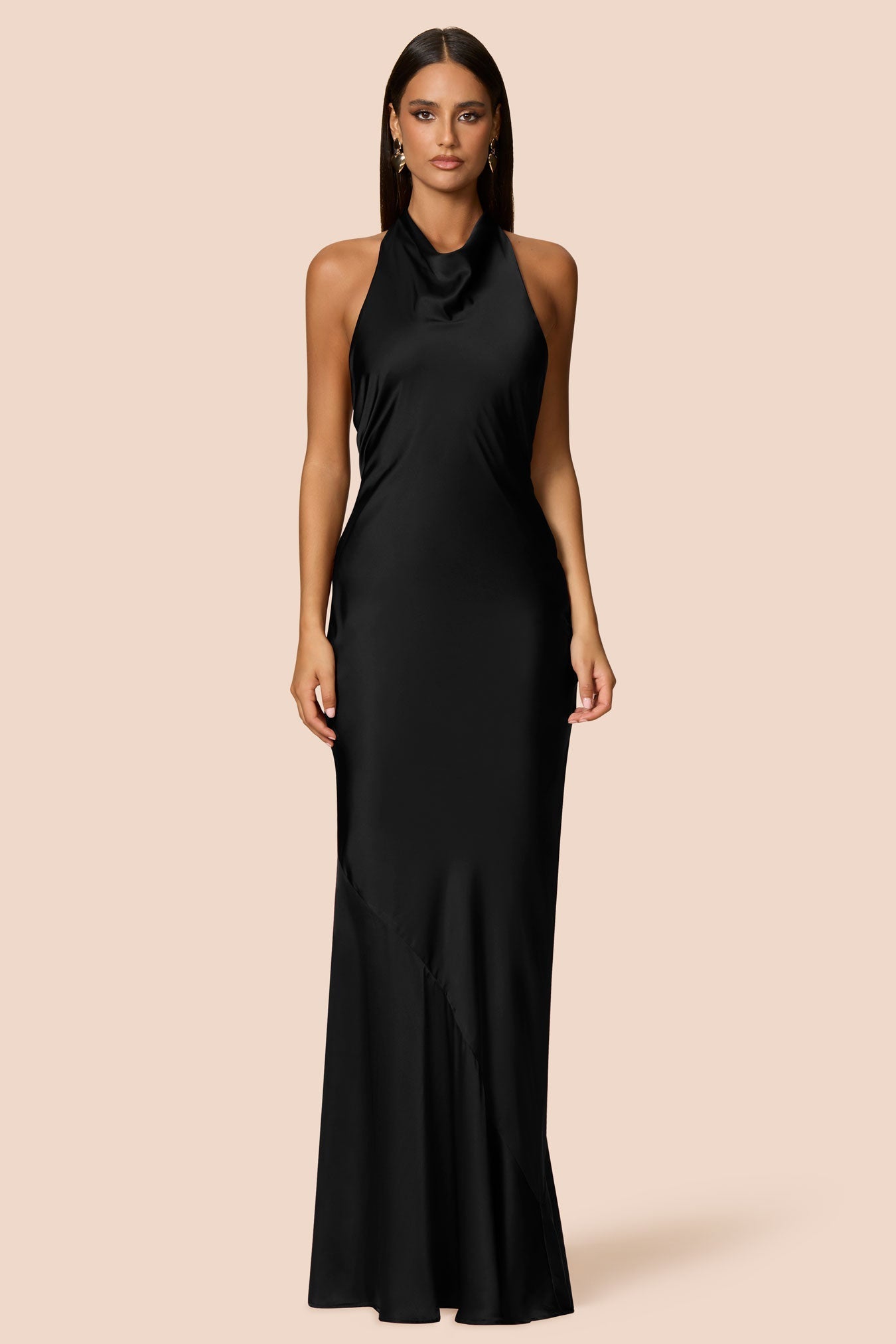 NOOKIE PENELOPE Satin Halterneck Semi Formal Gown