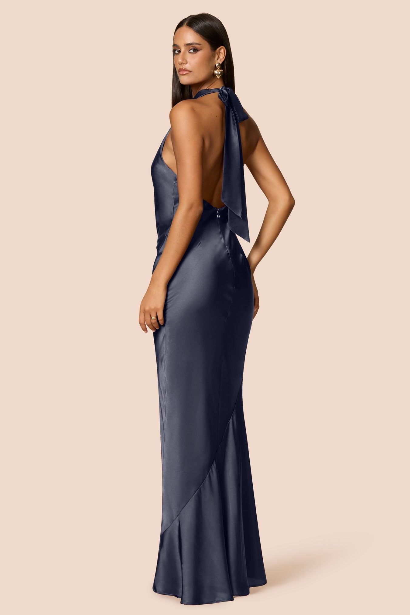 NOOKIE PENELOPE Satin Halterneck Semi Formal Gown