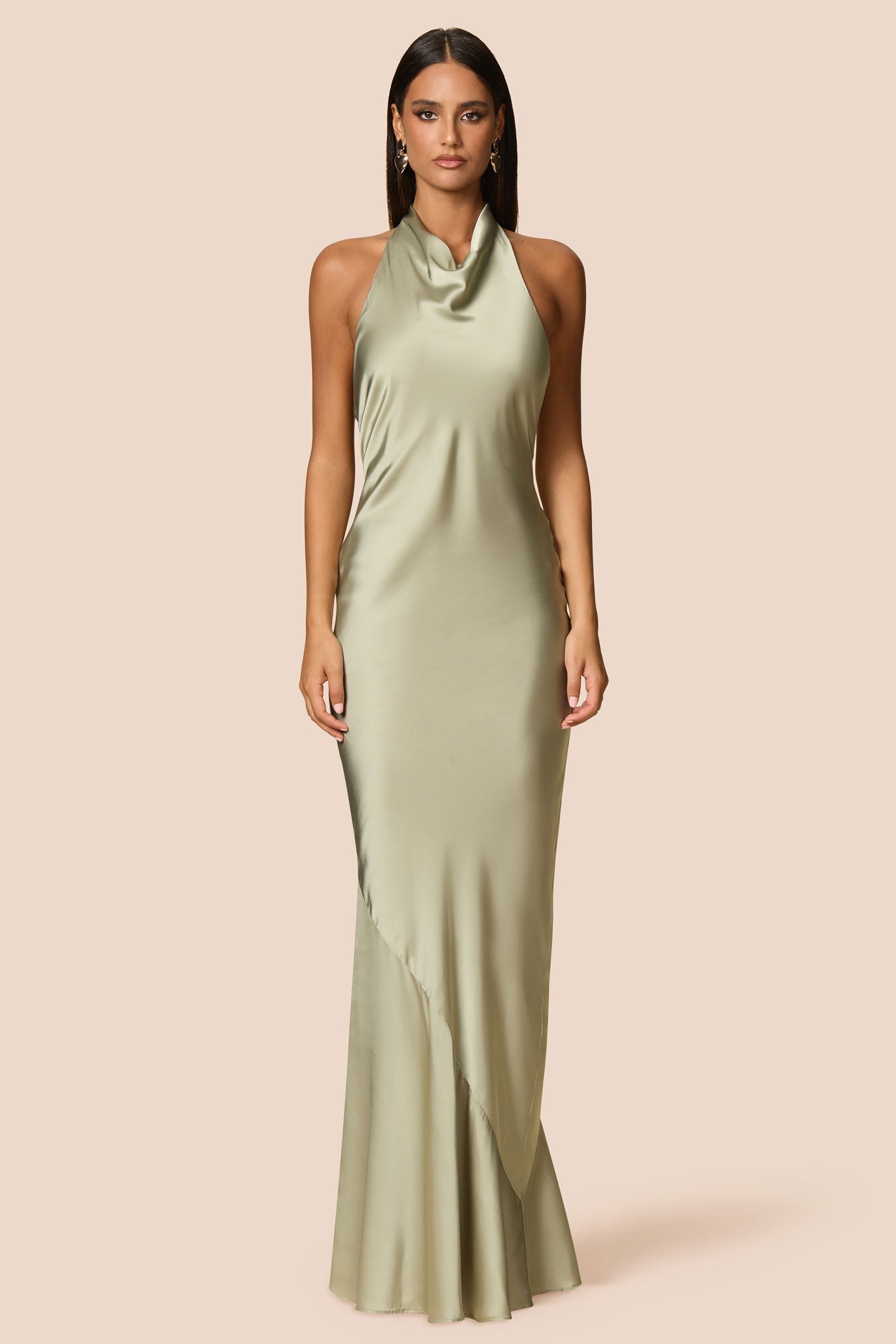 NOOKIE PENELOPE Satin Halterneck Semi Formal Gown