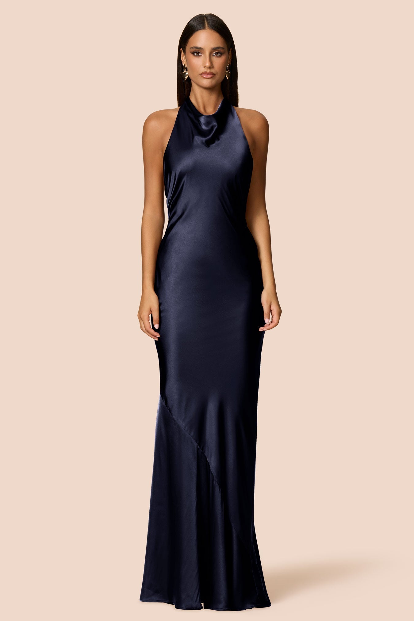NOOKIE PENELOPE Satin Halterneck Semi Formal Gown