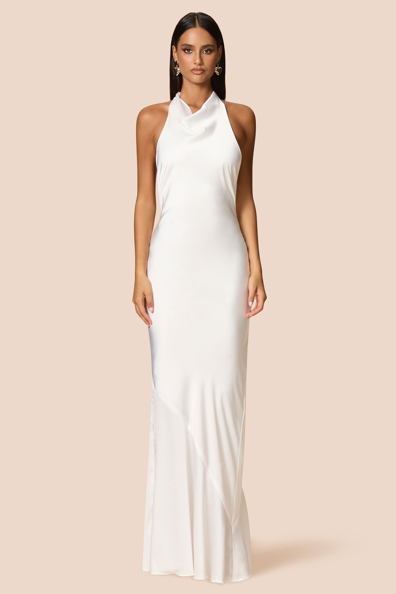 NOOKIE PENELOPE Satin Halterneck Semi Formal Gown