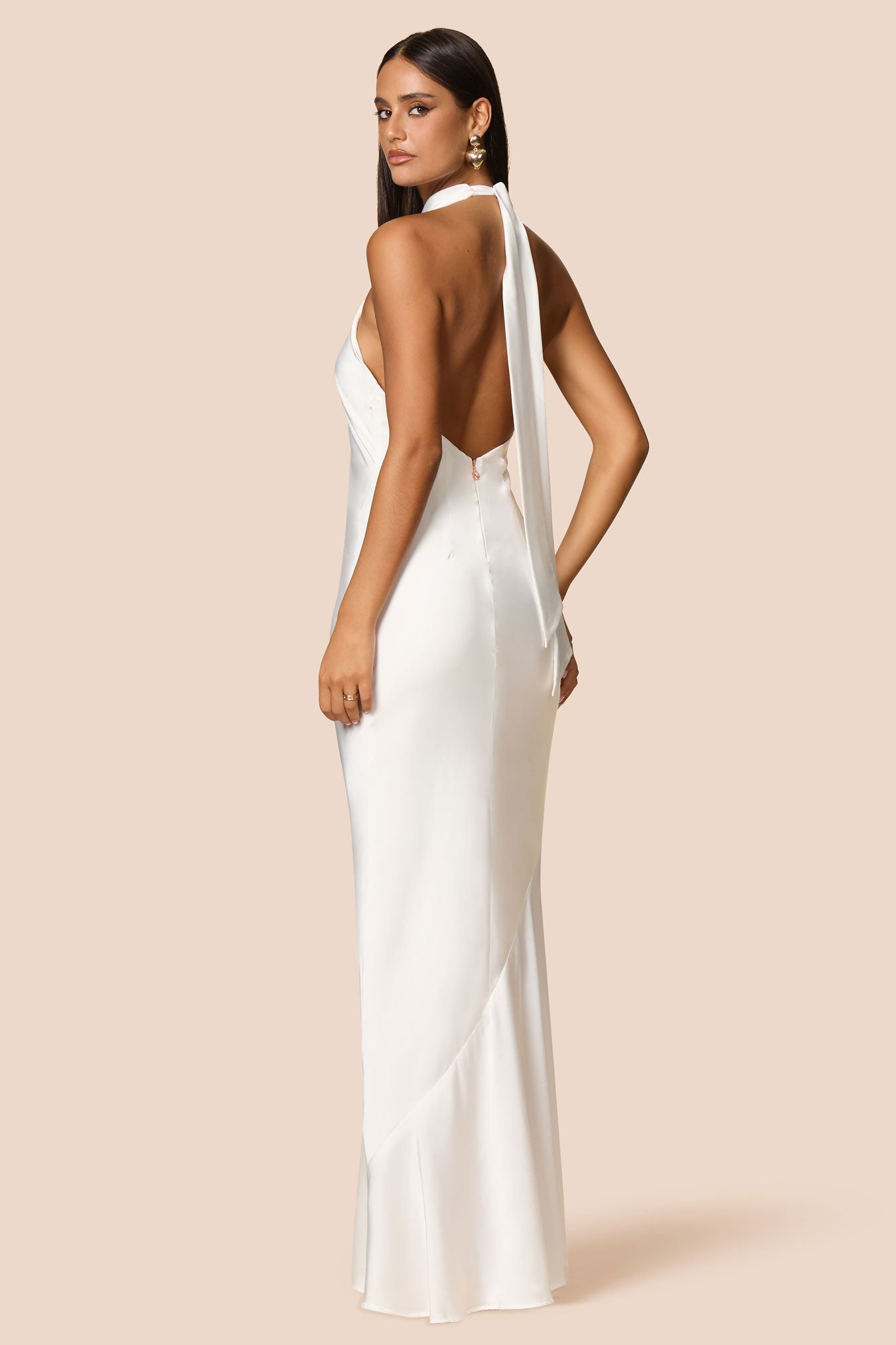 NOOKIE PENELOPE Satin Halterneck Semi Formal Gown
