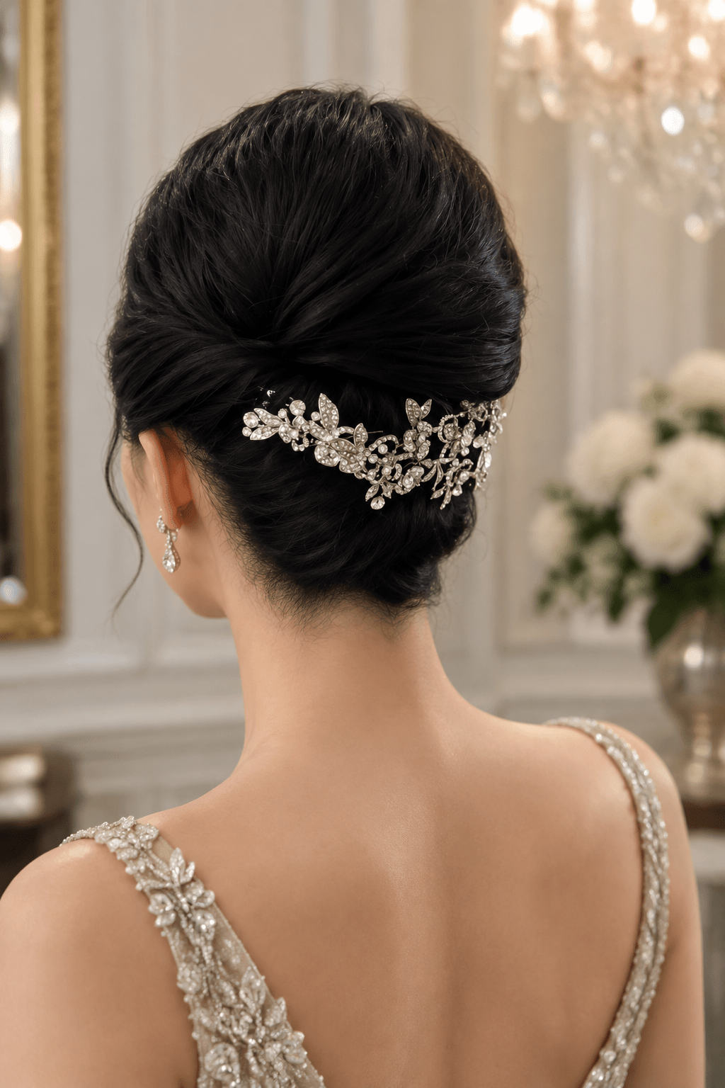 SERAPHINA Crystal Floral Bridal Hair Comb in Australia | One Honey Boutique
