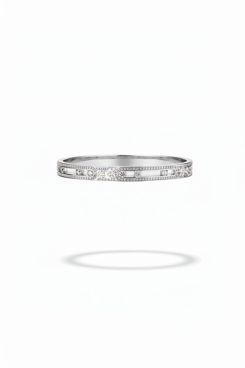 Silver Crystal Screw Cuff Bracelet Designer Inspired Jewellery in Australia | One Honey Boutique