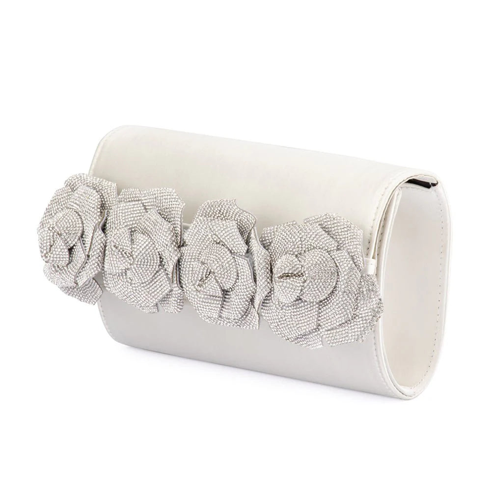Olga Berg STELLA Rosette Clutch Bag