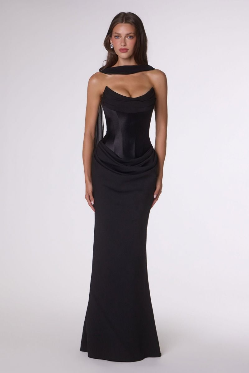 EMMA Satin Corset Sem Formal & Bridesmaid Gown