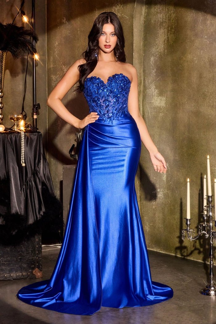 TABATHA Sweetheart Beaded Satin Prom & Formal Dress in Australia | One Honey Boutique