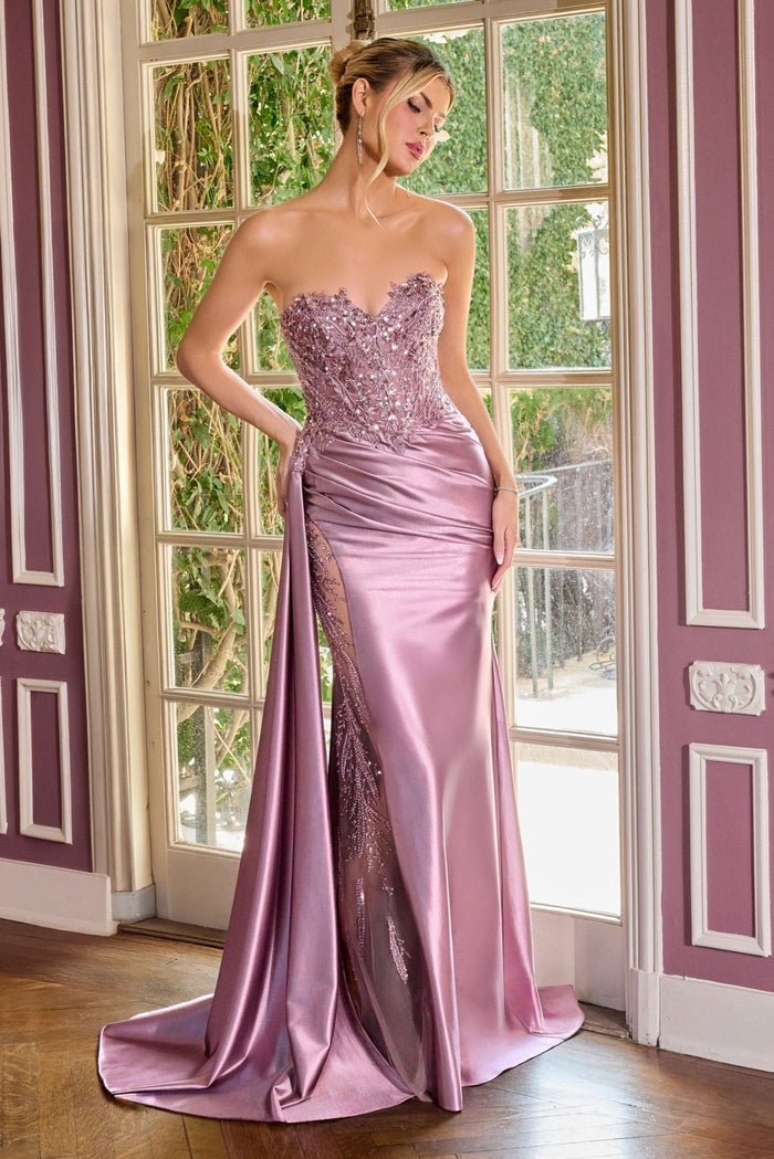 TABATHA Sweetheart Beaded Satin Prom & Formal Dress in Australia | One Honey Boutique