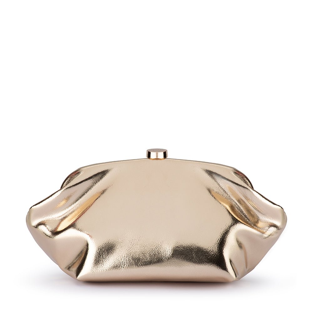 Olga Berg Tally Metallic Clutch Bag