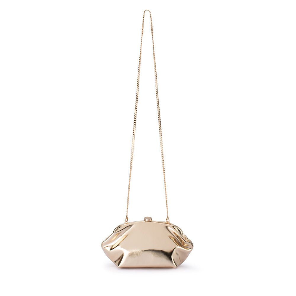 Olga Berg Tally Metallic Clutch Bag