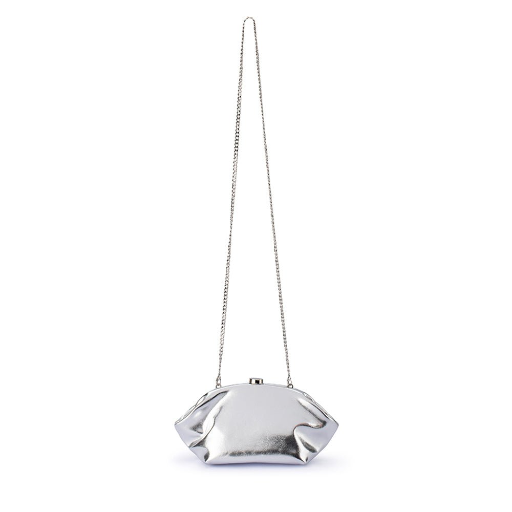 Olga Berg Tally Metallic Clutch Bag