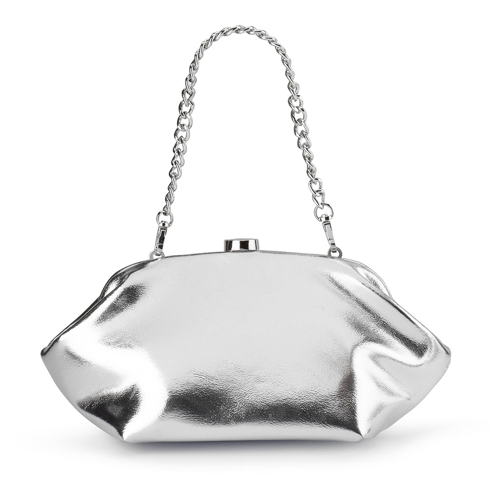 Olga Berg Tally Metallic Clutch Bag