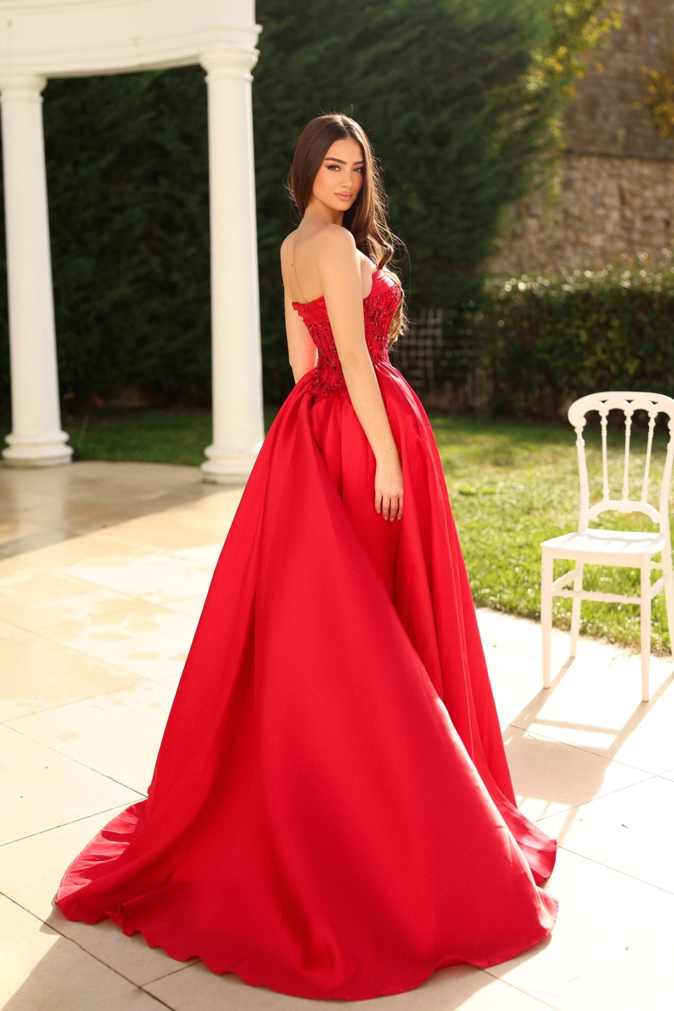 TINA HOLLY TE706 VALERIE Mikado Corset Ball Gown Formal Dress in Australia | One Honey Boutique