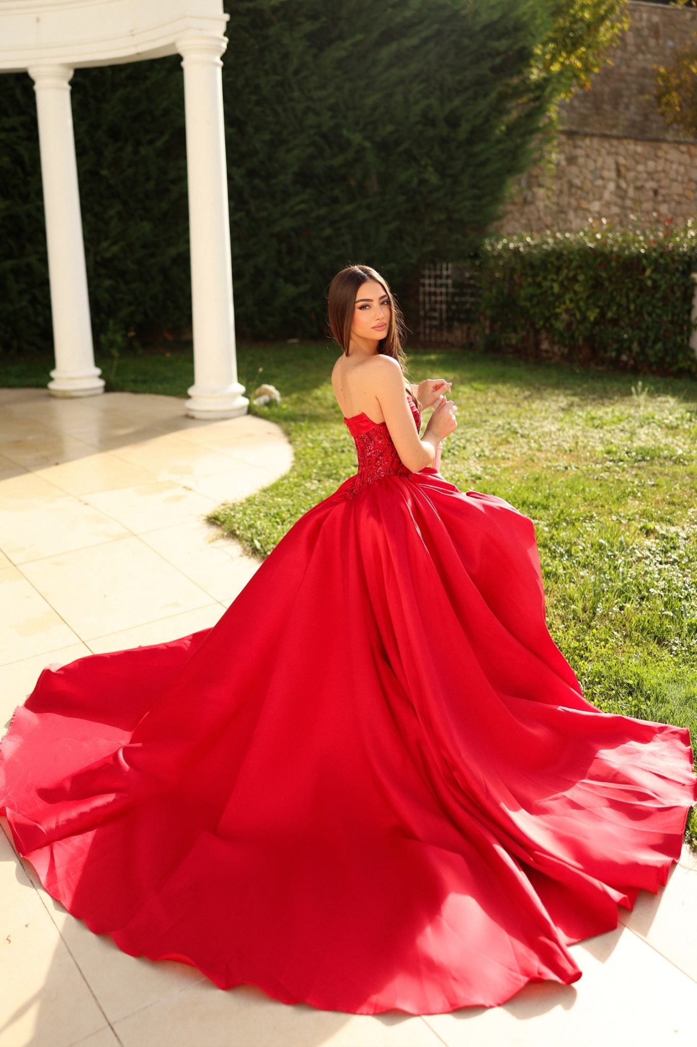 TINA HOLLY TE706 VALERIE Mikado Corset Ball Gown Formal Dress in Australia | One Honey Boutique