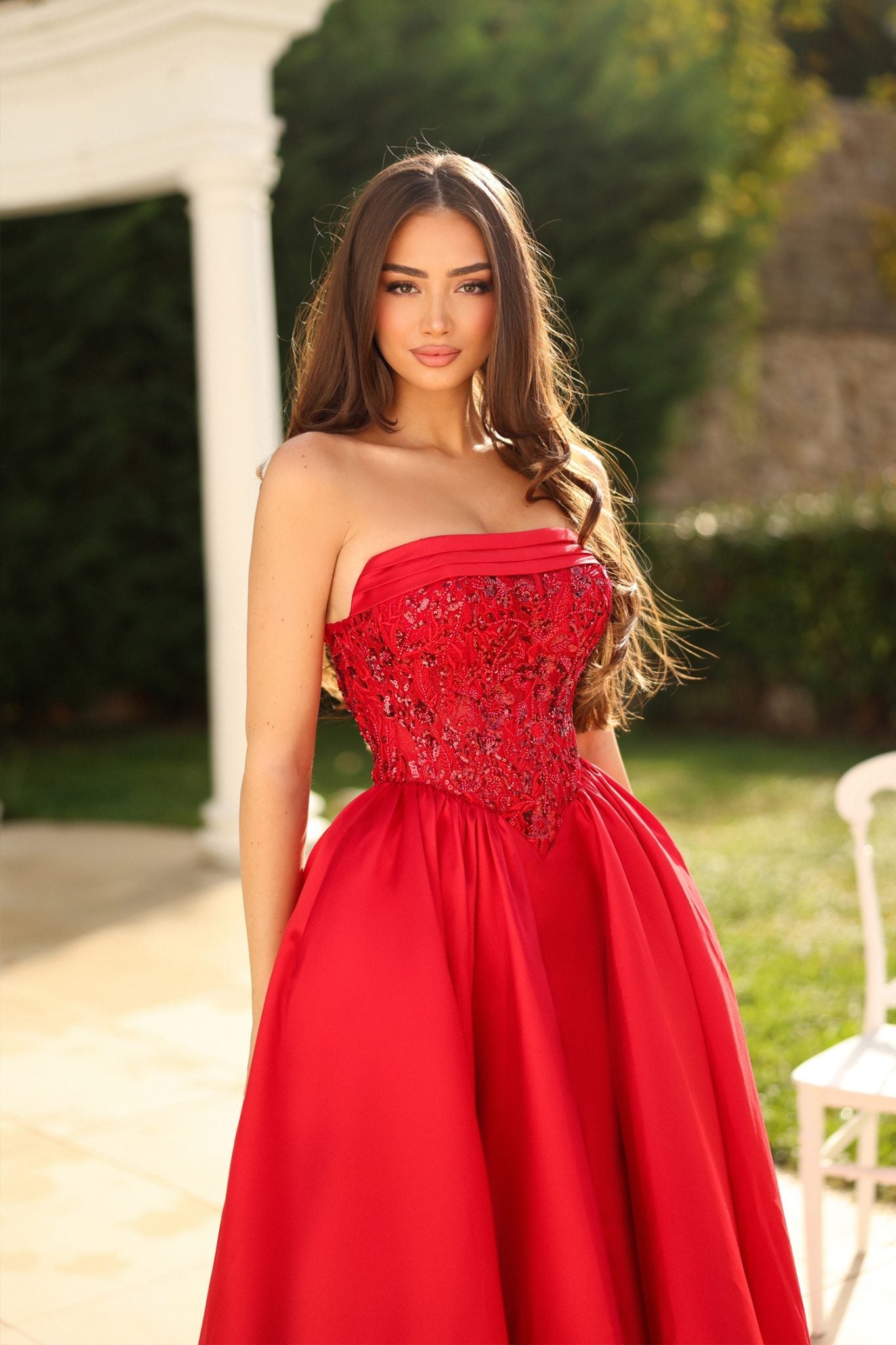TINA HOLLY TE706 VALERIE Mikado Corset Ball Gown Formal Dress in Australia | One Honey Boutique