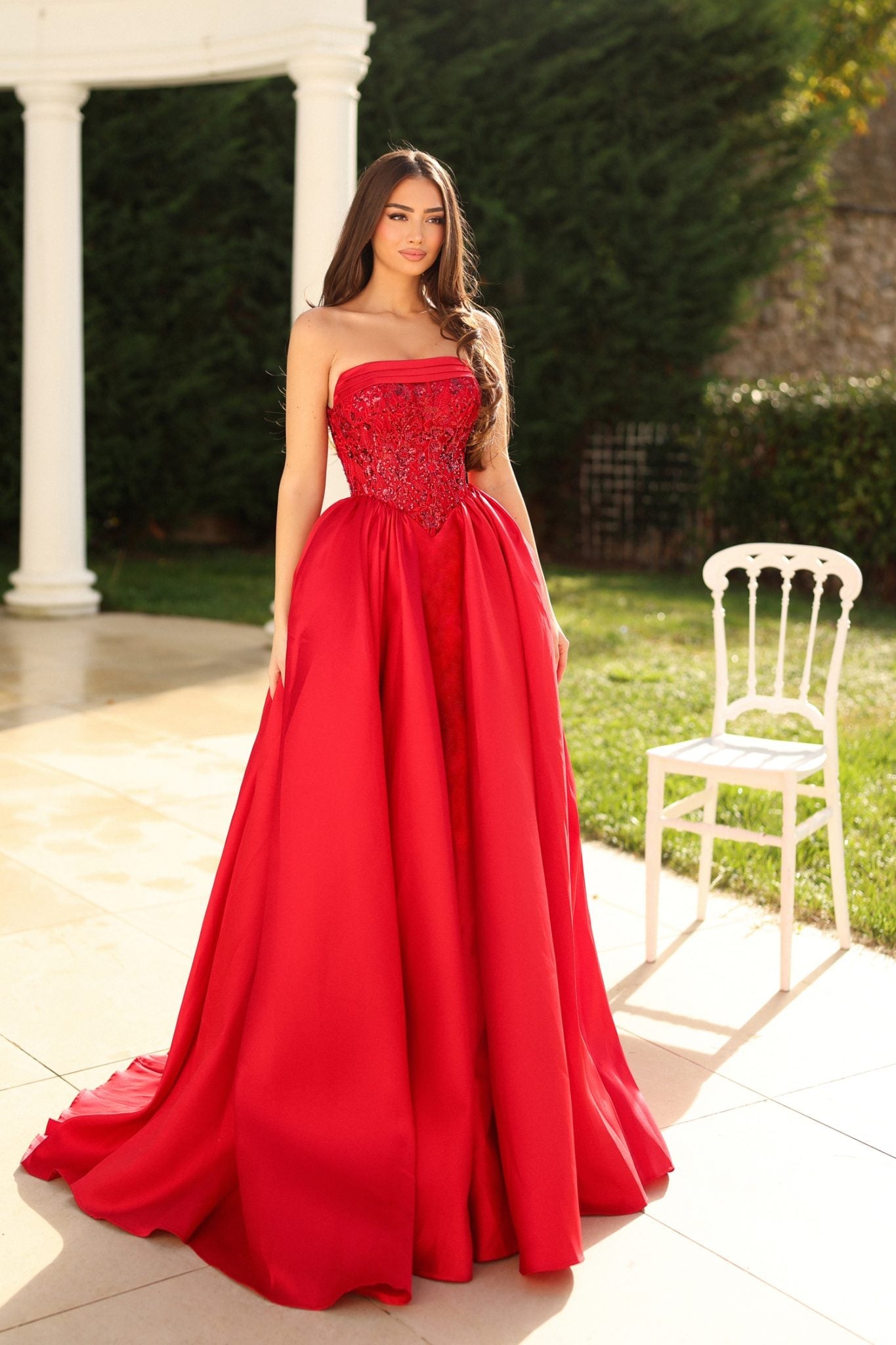 TINA HOLLY TE706 VALERIE Mikado Corset Ball Gown Formal Dress in Australia | One Honey Boutique