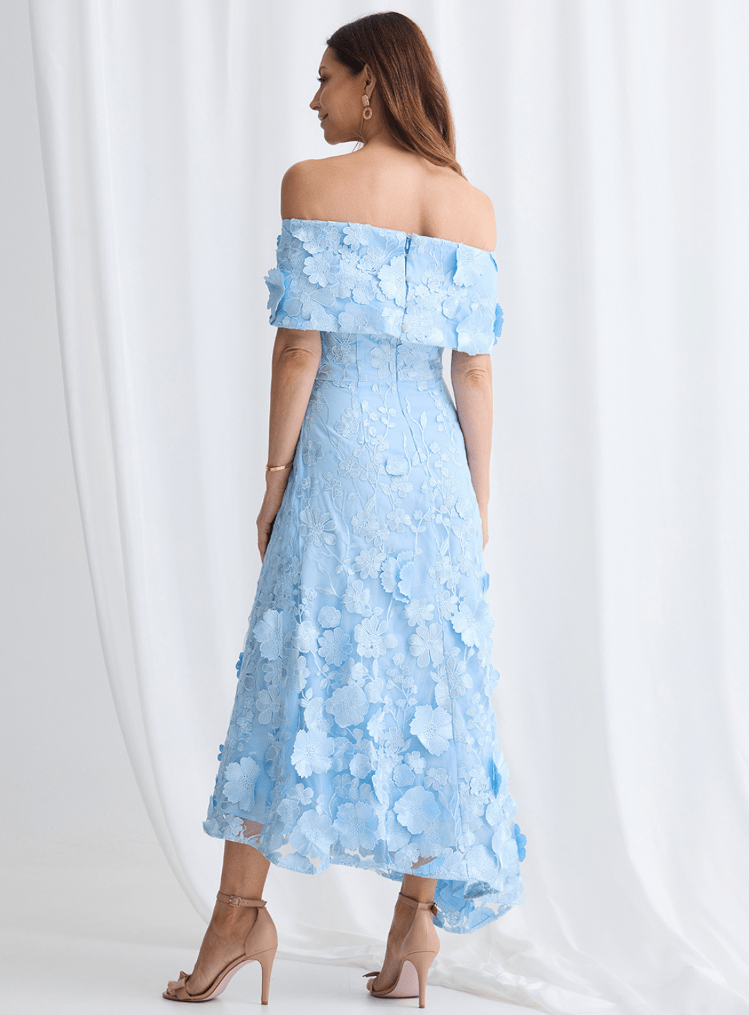 Trellis Lane BENNI Off Shoulder Floral Maxi Mother of the Bride Dress in Australia | One Honey Boutique