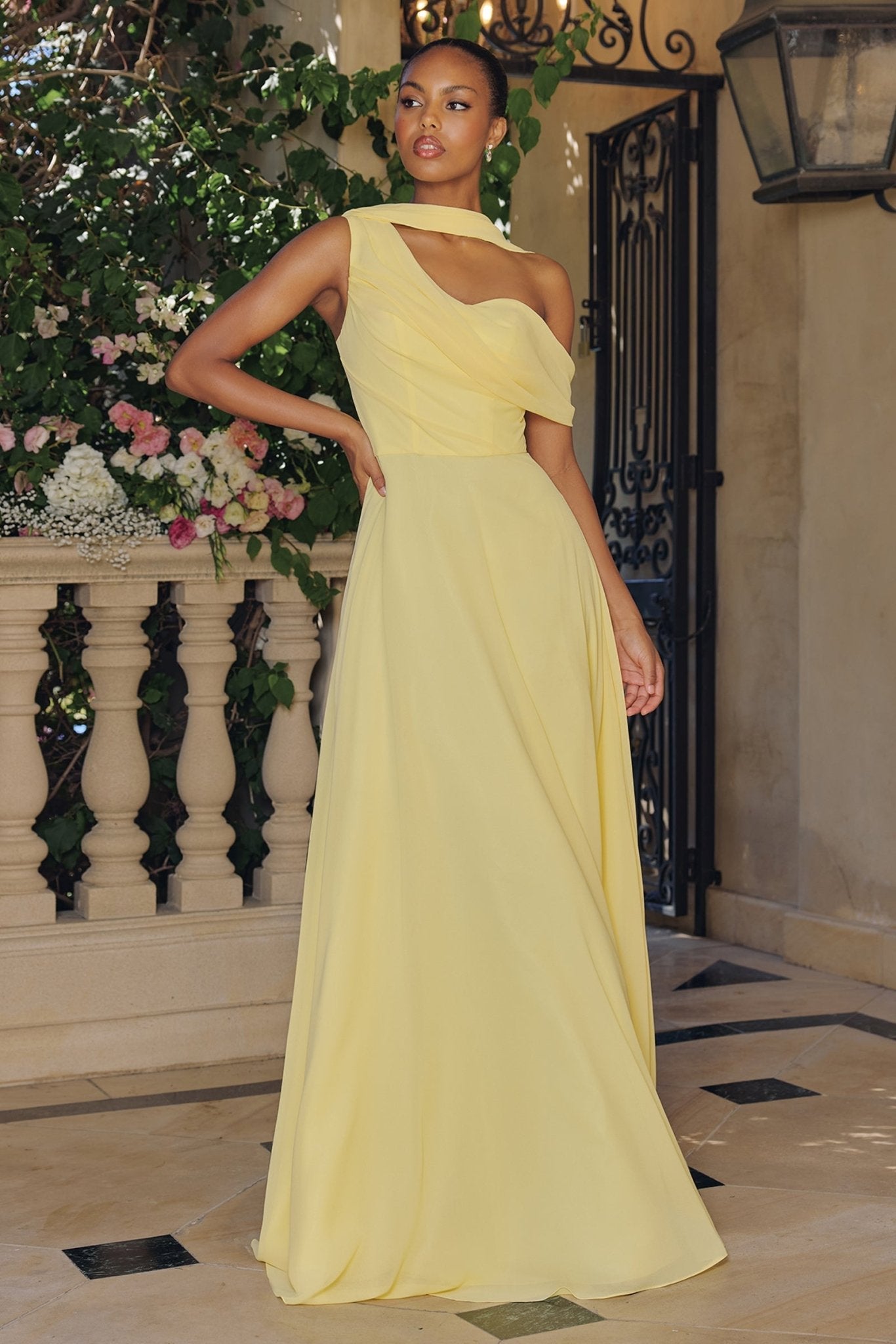 TRISHA One - Shoulder Chiffon A - Line Mother of the Bride & Formal Dress in Australia | One Honey Boutique