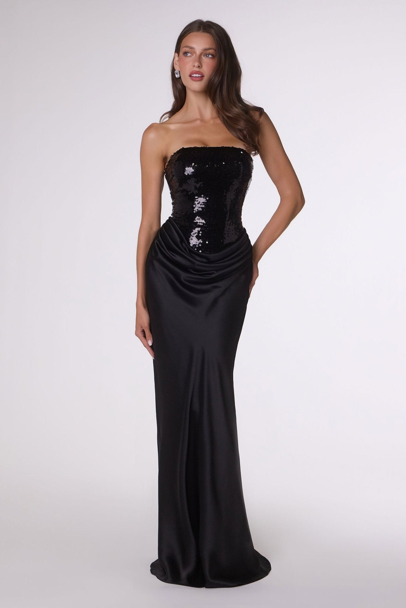 Violaine Sequin Satin Formal Gown in Australia | One Honey Boutique