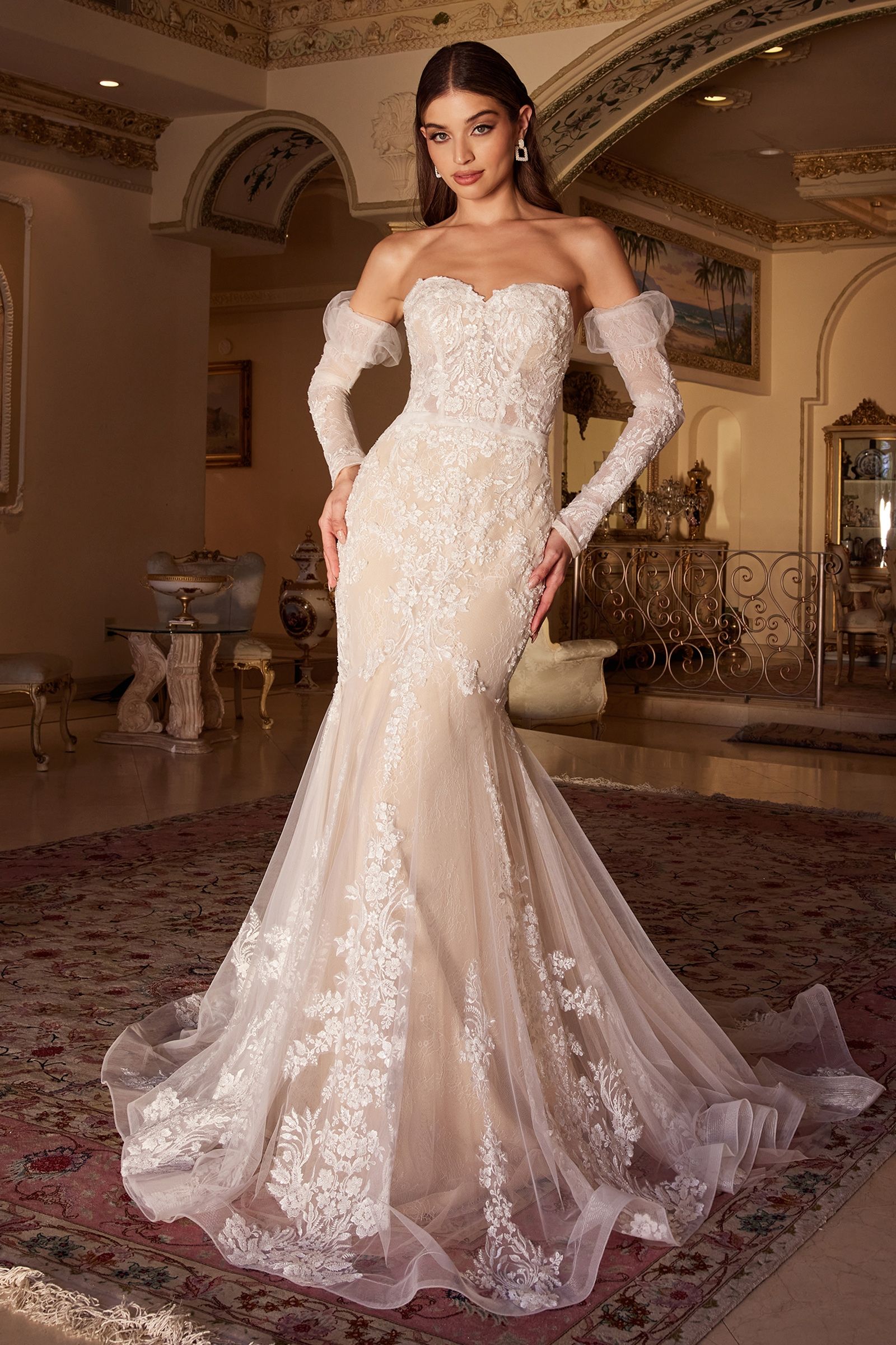 Divinity Bridal ELARA Strapless Sweetheart Lace Overlay Mermaid Wedding Dress