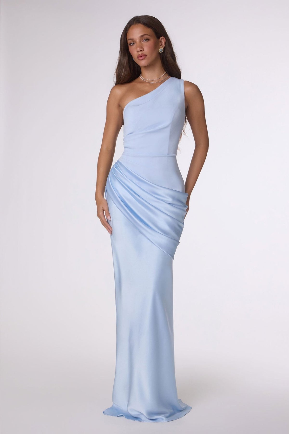 Zara One Shoulder Satin Formal Gown