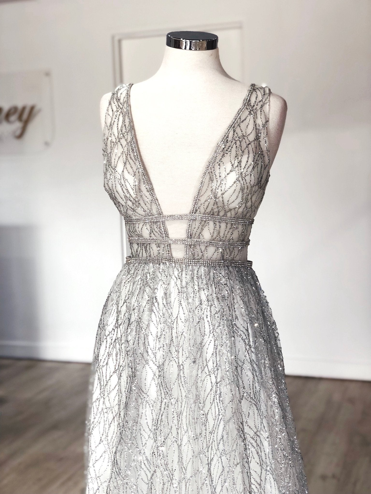 Honey Couture ENYA Glitter A Line Formal Gown in Australia | One Honey Boutique