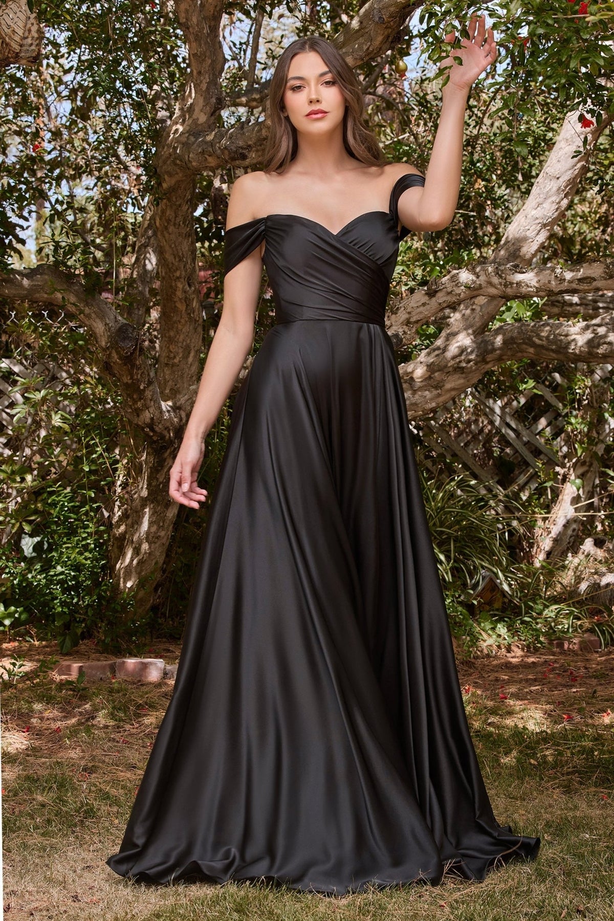 AURA Curve Off Shoulder Silky A Line Bridesmaid Formal Dress