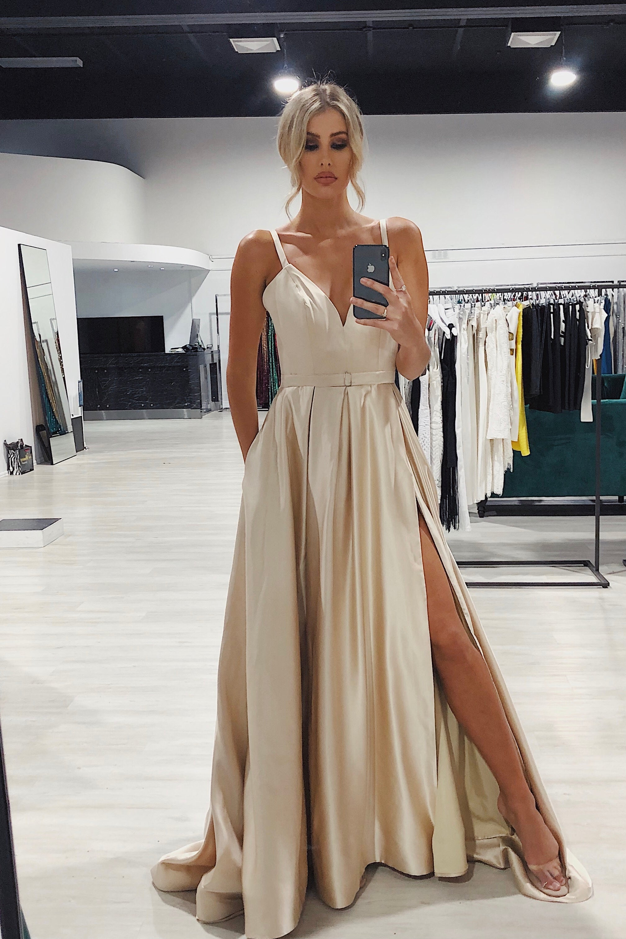 Honey Couture RACHRAY Bustier Pockets Formal Gown Private Label$ AfterPay Humm ZipPay LayBuy Sezzle