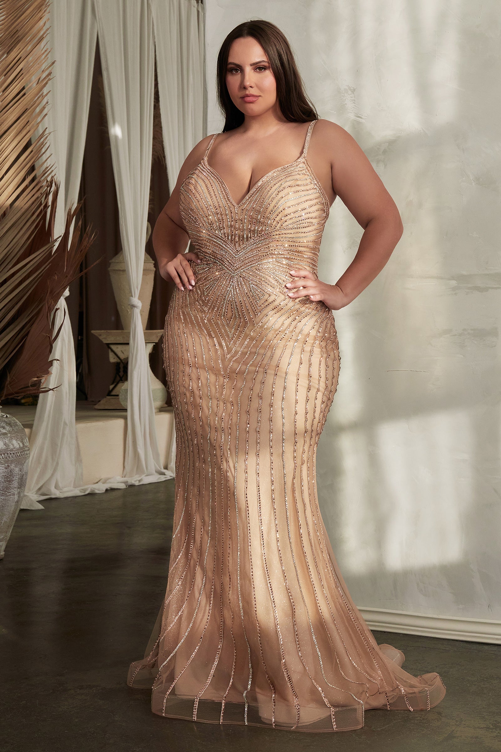 FEMME Curves ZENITH Plus Size Beaded Couture Prom & Formal Mermaid Dress