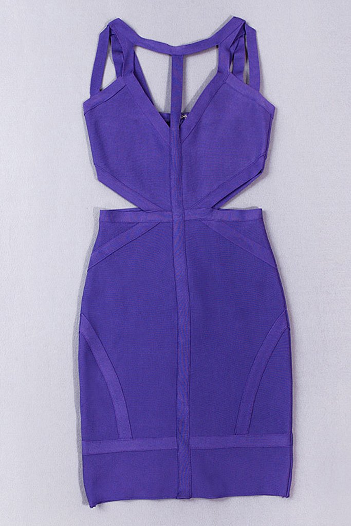 Honey Couture Purple MIKI Cut Out Mini Bandage Dress Honey Couture$ AfterPay Humm ZipPay LayBuy Sezzle