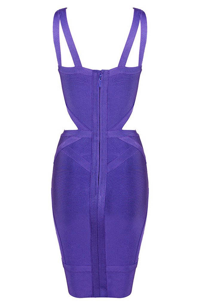Honey Couture Purple MIKI Cut Out Mini Bandage Dress Honey Couture$ AfterPay Humm ZipPay LayBuy Sezzle